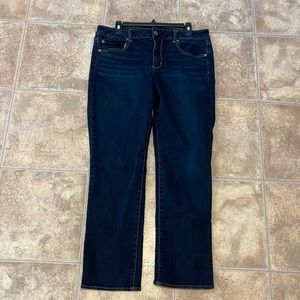 American Eagle size 14, straight leg stretch dark wash denim jeans